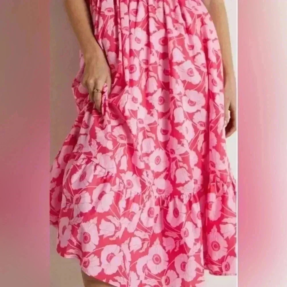 Boden Pink Floral Midi Dress - Picture 5 of 12